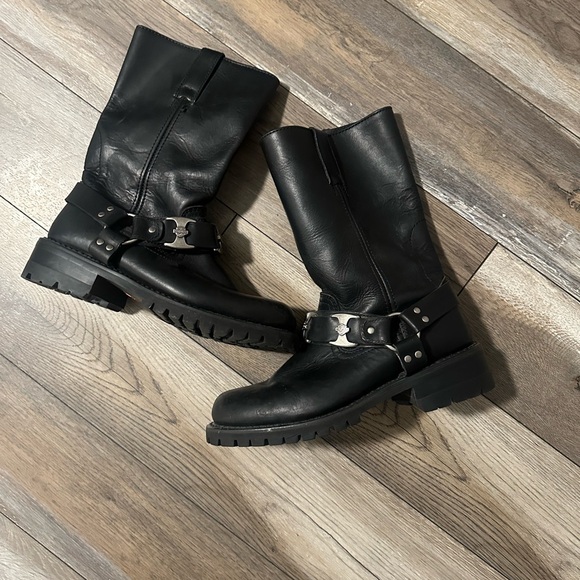 harley davidson mens waterproof riding boots size 9 Only Wore Twice $230 Metal - Picture 2 of 6